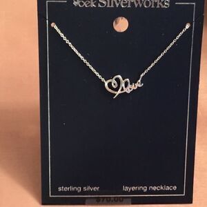 NWT. Sterling Silver Heart/Love Necklace